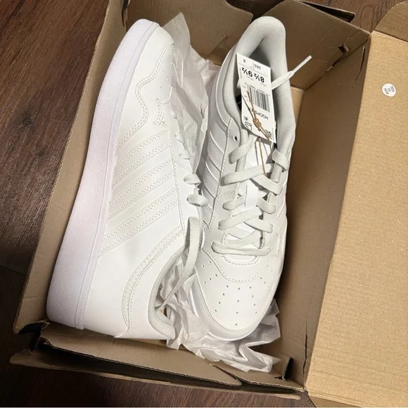 Adidas Hoops 4.0 Basketball Shoes Unisex Men's 8.5 / Women's 9.5 Cloud White - Picture 2 of 5